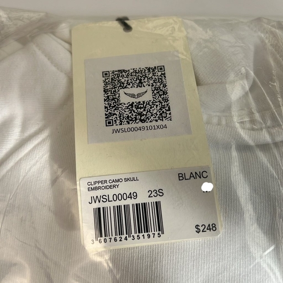 Zadig & Voltaire Skull Hooded Sweatshirt in White. NWT. Size S. - Picture 5 of 5